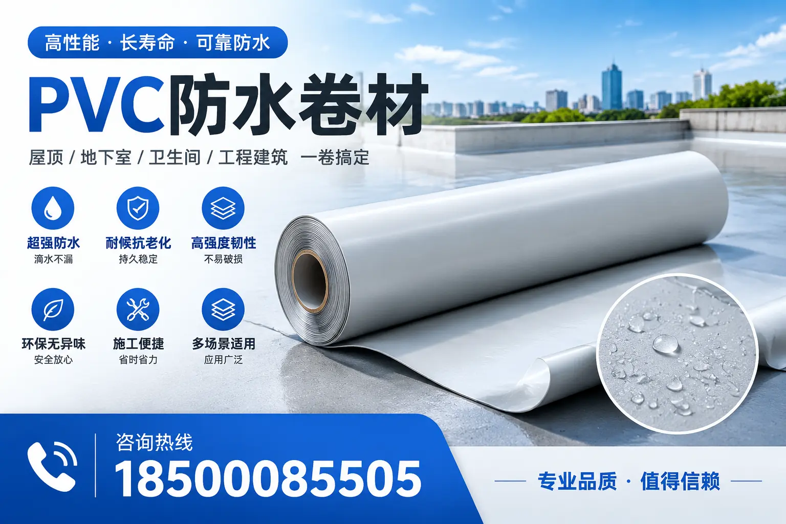 PVC防水卷材的防水效果评测,适合九江的科学依据